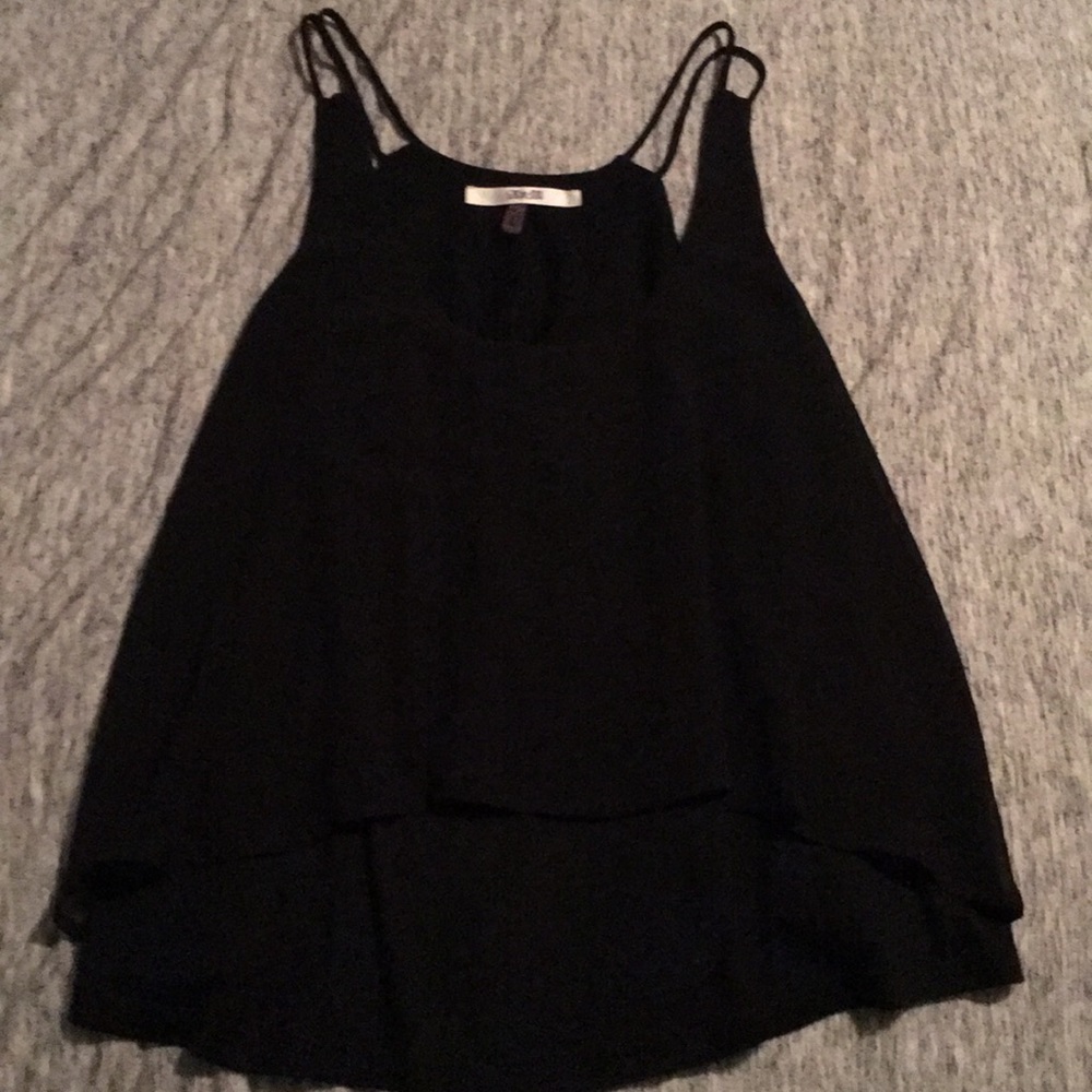 Black double strap tank
